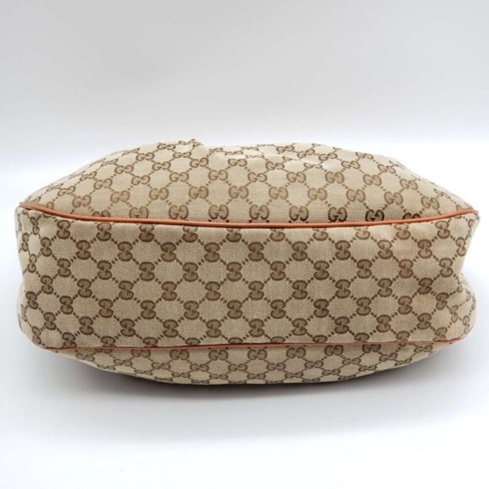 Authentic Gucci GG Canvas Sukey Hobo Bag Monogram Leather Trim Shoulder Bag - Picture 7 of 16